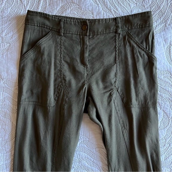 Veronica Beard - Caladium Cropped Zip-Trim Cargo Pants - Army Green - Picture 4 of 14